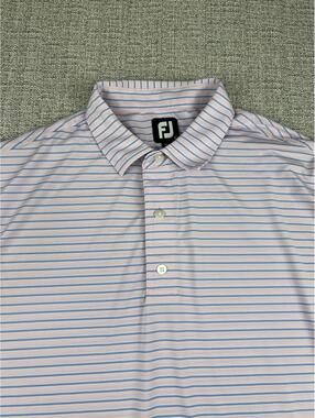 FootJoy Polo Shirt Mens Large Pink Preppy Golf Activewear Stretch Performance